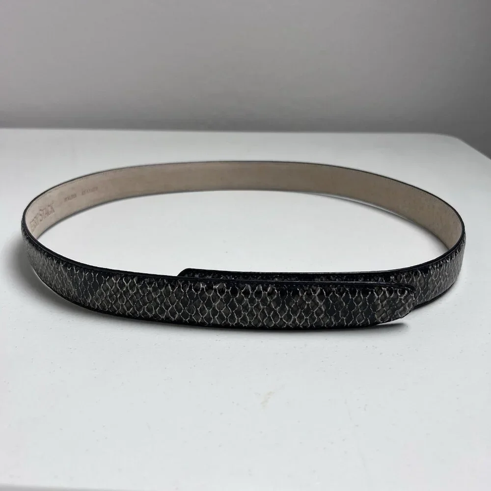 Terry Stack Italian Leather Hook & Loop Belt Womens Size Large NO BUCKLE‎